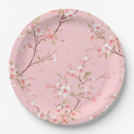Assiettes En Carton Coquette Rose Plaque papier d'anniversaire (Devant)