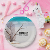 Assiettes En Carton Coquillages blancs sur une plage tropicale Anniver (Fête)