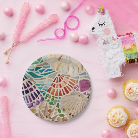 Assiettes En Carton Coquillages décoratifs (Fête)