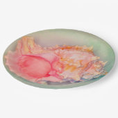 Assiettes En Carton Coquille tropicale (Angle)