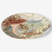 Assiettes En Carton Corail bleu Pêche adorable Sirène fête d'anniversa (Angle)