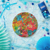 Assiettes En Carton Corail d'or Eté Tropical Océan Poisson Aquarelle (Fête)