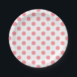 Assiettes En Carton Corail et pois blancs<br><div class="desc">Corail et pois blancs</div>