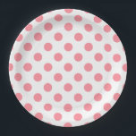 Assiettes En Carton Corail et pois blancs<br><div class="desc">Corail et pois blancs</div>