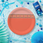 Assiettes En Carton Corail rose et rose (Fête)