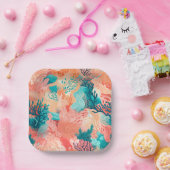 Assiettes En Carton Corail rougissant (Fête)