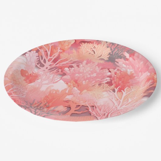 Assiettes En Carton Corail rougissant (Angle)