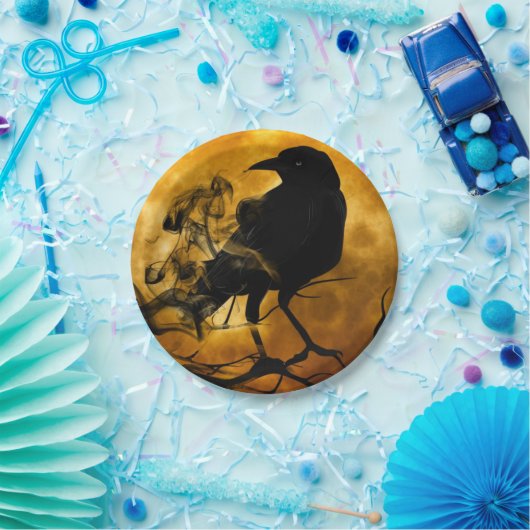 Assiettes En Carton Corbeau et moisson chute de lune (Fête)