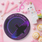 Assiettes En Carton Corbeau noir et pourpre (Fête)