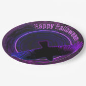 Assiettes En Carton Corbeau noir et pourpre (Angle)