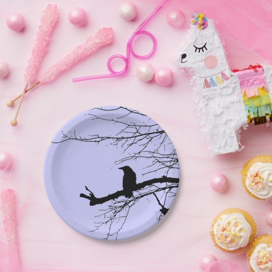 Assiettes En Carton Corbeau par Linandara Mauve (Fête)