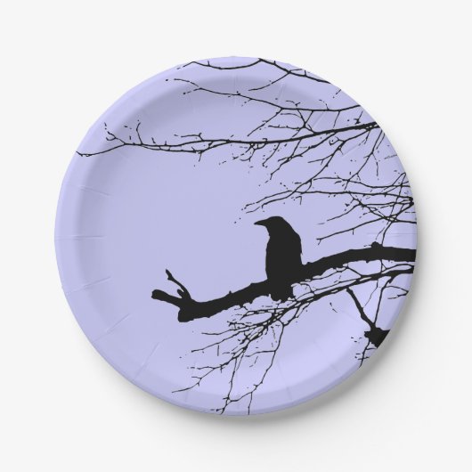 Assiettes En Carton Corbeau par Linandara Mauve (Devant)
