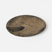 Assiettes En Carton Corbeau victorien Illustration Halloween thème (Angle)