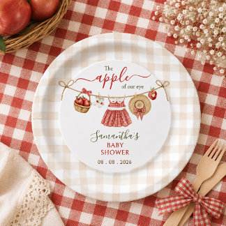 Assiettes En Carton Corde à linge à vêtements gingham Apple Of Our Eye