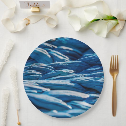 Assiettes En Carton Corde bleue (Mariage)