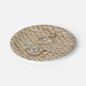 Assiettes En Carton Corde nautique et Ancre (Angle)