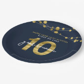 Assiettes En Carton Cordes bleues de lumière 10 ans Classe Réunion (Angle)