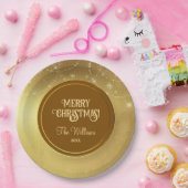 Assiettes En Carton Cordes d'or Snowflakes Gold Metallic (Fête)