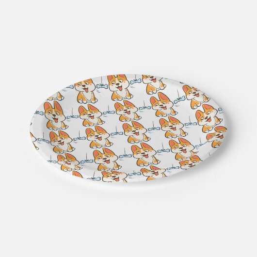 Assiettes En Carton Corgi (Angle)