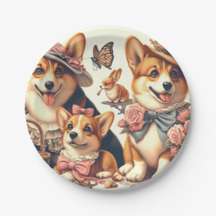 Assiettes En Carton Corgi cardigan gallois Vintage
