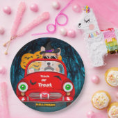 Assiettes En Carton Corgi Chien Conduite voiture effrayant Halloween (Fête)