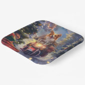 Assiettes En Carton Corgi Chien équitation Moto Noël (Angulaire)