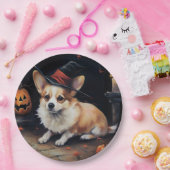 Assiettes En Carton Corgi Citrouille Halloween effroi (Fête)