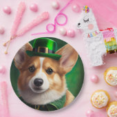 Assiettes En Carton Corgi Dog en robe de fête St. Patrick (Fête)