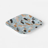 Assiettes En Carton Corgi Dog Paws and Bones (Angulaire)