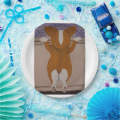 Assiettes En Carton Corgi looking out window (Fête)