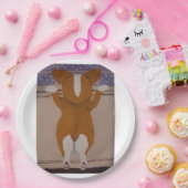 Assiettes En Carton Corgi looking out window (Fête)