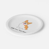 Assiettes En Carton Corgi mignon dessinant - ajoutez votre propre (Angle)