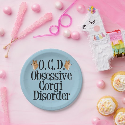 Assiettes En Carton Corgi observé (Fête)