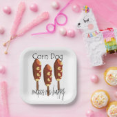 Assiettes En Carton Corndog Me Rend Heureuse Fête (Fête)