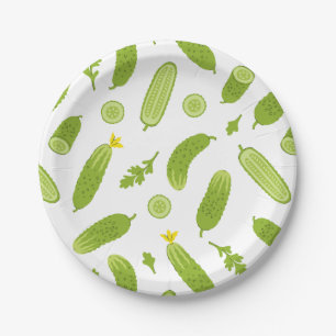 Assiettes En Carton cornichon concombre végétalien végétarien végétari