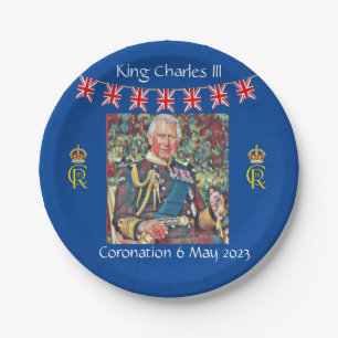 Assiettes En Carton Coronation du roi Charles III