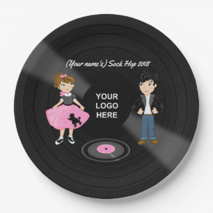 Assiettes En Carton Corporate/Club/College/School Sock Hop Retro Party