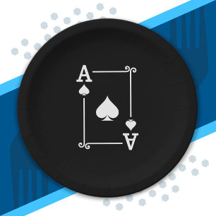 Assiettes En Carton Correspondance Ace Spades Convient À Jouer Cartes