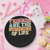 Assiettes En Carton Correspondance Besties Fleurs Les amis sont le sol (Fête)