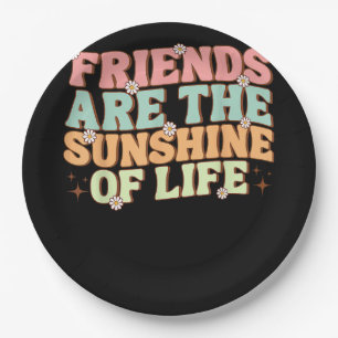 Assiettes En Carton Correspondance Besties Fleurs Les amis sont le sol