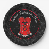 Assiettes En Carton Corset Rouge Flirt  (Devant)