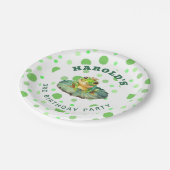 Assiettes En Carton Corte Prince Frog Green Dots fête d'anniversaire (Angle)