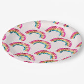 Assiettes En Carton Corte Sparkin Rainbow fête d'anniversaire (Angle)