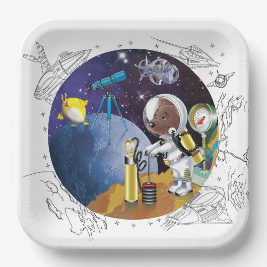 Assiettes En Carton cosmos (Recto)