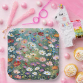 Assiettes En Carton Cosmos Garden Abstrait (Fête)