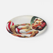 Assiettes En Carton Costume de bain tatoué rétro Pin-up (Angle)