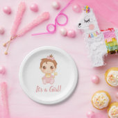 Assiettes En Carton Costume de bébé rose (Fête)