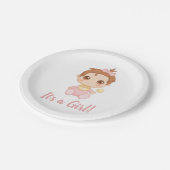 Assiettes En Carton Costume de bébé rose (Angle)