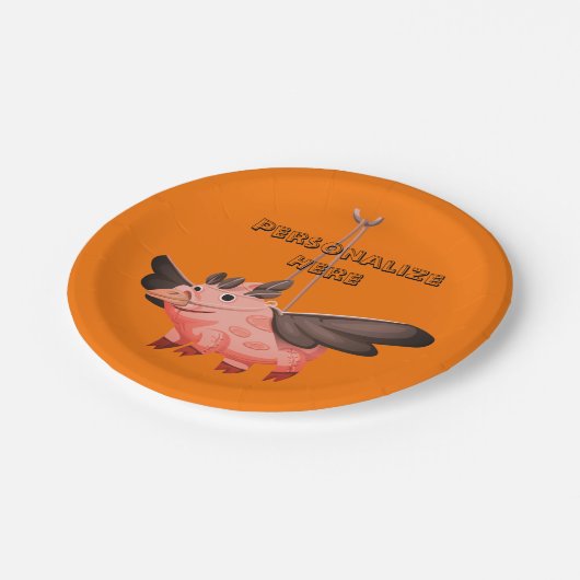 Assiettes En Carton Costume de cochon volant automne mignon automne (Angle)