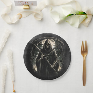 Assiettes En Carton Costume de fête d'Halloween Black Grunge de la Fau